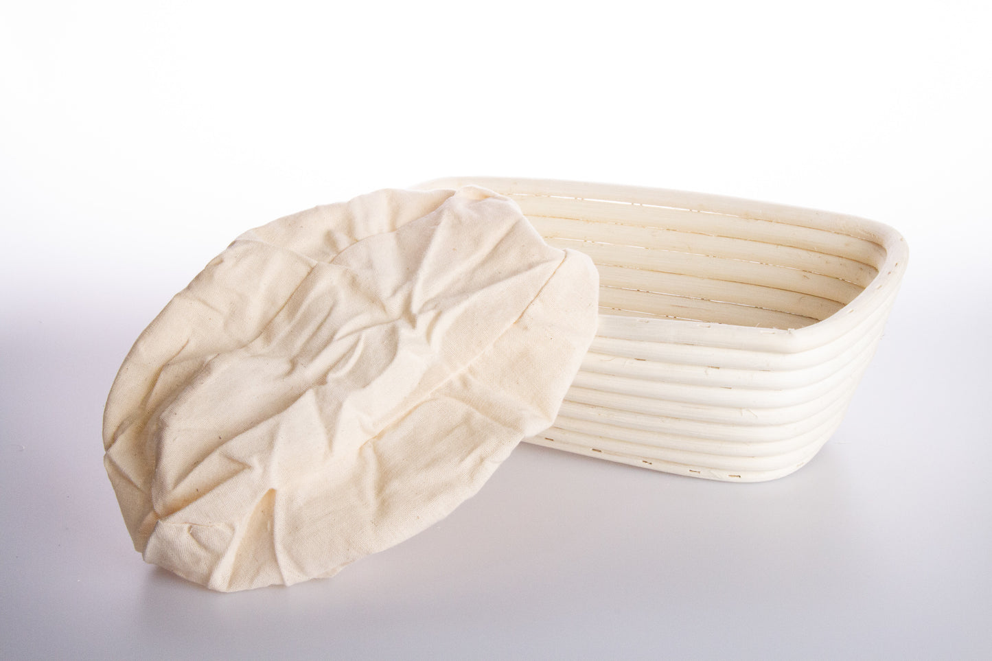 Rectangular 25cm Long Rattan Cane Banneton with Liner  Bread Dough Proving Proofing Basket Brotform