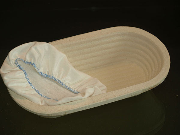 Knitted Cotton Liner  (Brown Stitching) for 500g Oval AND Round German Woodpulp Banneton, Brotform or Proving Basket