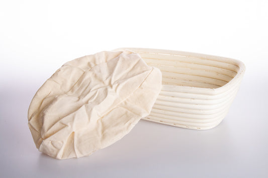 Rectangular 25cm Long Rattan Cane Banneton with Liner  Bread Dough Proving Proofing Basket Brotform