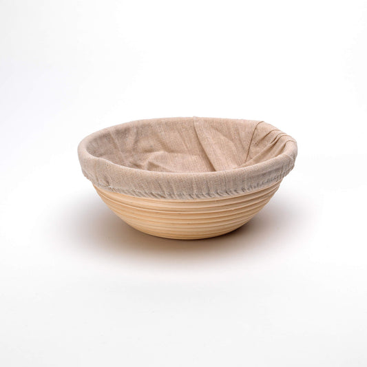 Round 22cm up to 1kg / 2.2lb Rattan Cane Banneton with Liner Bread Dough Proving Proofing Basket Brotform