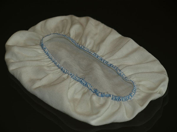 Knitted Cotton Liner (Sky Blue Stitching) for 750g and 1Kg Oval German-made Banneton, Brotform or Proving Basket